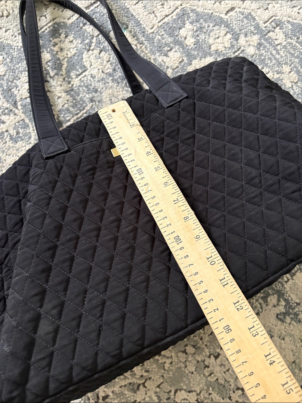 Vera Bradley Black Quilted Travel Bag with Gold Plaque - Picture 8 of 8